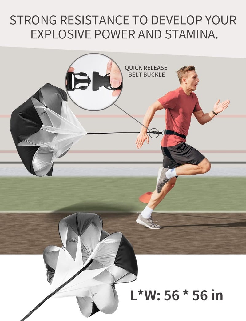 GHB Agility Ladder Speed Training Ladder Workout Ladder with 6 or 10 Cones 12 Rung 20ft with Resistance Parachute - Image 4